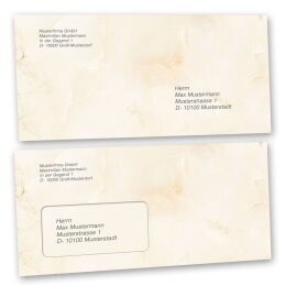 Motiv-Briefumschläge Marmor & Struktur, MARMOR BEIGE 50 Briefumschläge (ohne Fenster) - DIN LANG (220x110 mm) | selbstklebend | Online bestellen! | Paper-Media