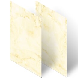 Briefpapier - Motiv MARMOR HELLGELB | Marmor & Struktur | Hochwertiges DIN A4 Briefpapier - 20 Blatt | 90 g/m² | beidseitig bedruckt | Online bestellen!