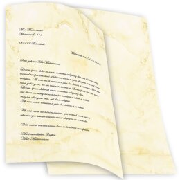 Briefpapier MARMOR HELLGELB - DIN A4 Format 20 Blatt