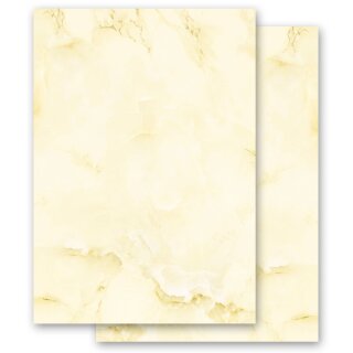 Briefpapier MARMOR HELLGELB - DIN A5 Format 100 Blatt Marmor & Struktur, Marmorpapier, Paper-Media