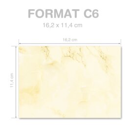 MARMOR HELLGELB Briefumschläge Marmor-Motiv CLASSIC 10 Briefumschläge, DIN C6 (162x114 mm), C6-4035-10