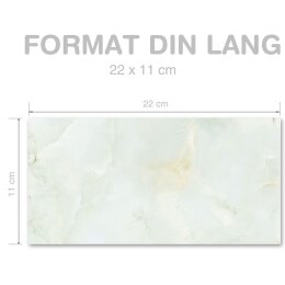 MARMOR HELLGRÜN Briefumschläge Marmor-Motiv CLASSIC 10 Briefumschläge (ohne Fenster), DIN LANG (220x110 mm), DLOF-4036-10