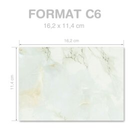 MARMOR HELLGRÜN Briefumschläge Marmor-Motiv CLASSIC 25 Briefumschläge, DIN C6 (162x114 mm), C6-4036-25