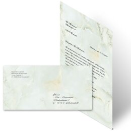 Briefpapier Set MARMOR HELLGRÜN - 40-tlg. DL (ohne Fenster)