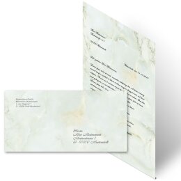 Briefpapier Set MARMOR HELLGRÜN - 200-tlg. DL (ohne Fenster)