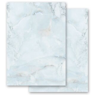 Briefpapier MARMOR HELLBLAU - DIN A4 Format 50 Blatt Marmor & Struktur, Marmorpapier, Paper-Media