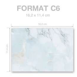MARMOR HELLBLAU Briefumschläge Marmor-Motiv CLASSIC 10 Briefumschläge, DIN C6 (162x114 mm), C6-4037-10