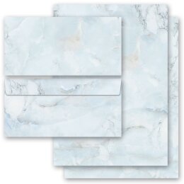 Motiv-Briefpapier Set MARMOR HELLBLAU - 20-tlg. DL (ohne...