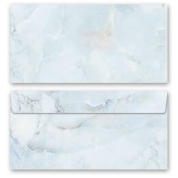 MARMOR HELLBLAU Briefpapier Sets Marmorpapier ELEGANT Briefpapier Set, 20 tlg., DIN A4 & DIN LANG im Set., SOE-4037-20