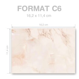 MARMOR TERRACOTTA Briefumschläge Marmor-Motiv CLASSIC 10 Briefumschläge, DIN C6 (162x114 mm), C6-4038-10