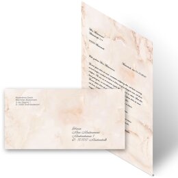 Briefpapier Set MARMOR TERRACOTTA - 20-tlg. DL (ohne Fenster)