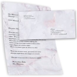 Briefpapier Set MARMOR FLIEDER - 100-tlg. DL (ohne Fenster)