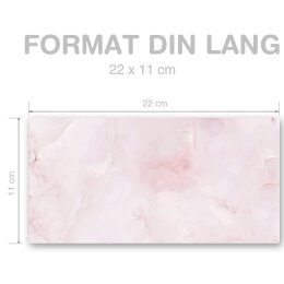 MARMOR MAGENTA Briefumschläge Marmor-Umschläge CLASSIC 10 Briefumschläge (ohne Fenster), DIN LANG (220x110 mm), DLOF-4040-10