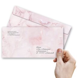Briefumschläge MARMOR MAGENTA - 10 Stück DIN LANG (ohne Fenster)