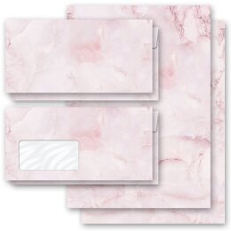 Motiv-Briefpapier-Sets MARMOR MAGENTA Marmorpapier Marmor...