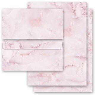 Motiv-Briefpapier Set MARMOR MAGENTA - 100-tlg. DL (ohne Fenster) Marmor & Struktur, Marmorpapier, Paper-Media