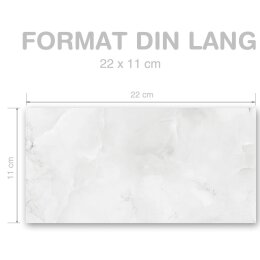 MARMOR HELLGRAU Briefumschläge Marmor-Umschläge CLASSIC 50 Briefumschläge (ohne Fenster), DIN LANG (220x110 mm), DLOF-4041-50