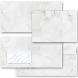 Briefumschläge MARMOR HELLGRAU - 10 Stück C6 (ohne Fenster)
