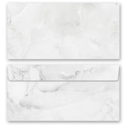 MARMOR HELLGRAU Briefpapier Sets Marmorpapier ELEGANT Briefpapier Set, 20 tlg., DIN A4 & DIN LANG im Set., SOE-4041-20