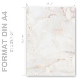 MARMOR NATUR Briefpapier Marmorpapier ELEGANT 50 Blatt Briefpapier, DIN A4 (210x297 mm), A4E-4042-50