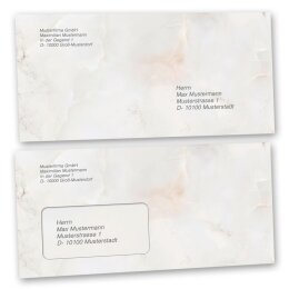 Motiv-Briefumschläge Marmor & Struktur, MARMOR NATUR 10 Briefumschläge (ohne Fenster) - DIN LANG (220x110 mm) | selbstklebend | Online bestellen! | Paper-Media