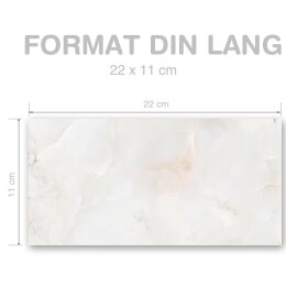 MARMOR NATUR Briefumschläge Marmor-Umschläge CLASSIC 50 Briefumschläge (ohne Fenster), DIN LANG (220x110 mm), DLOF-4042-50