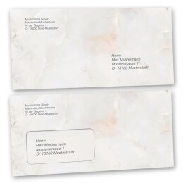 Motiv-Briefumschläge Marmor & Struktur, MARMOR NATUR 10 Briefumschläge (mit Fenster) - DIN LANG (220x110 mm) | selbstklebend | Online bestellen! | Paper-Media