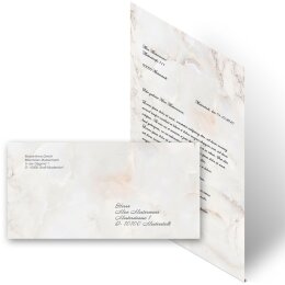 Briefpapier Set MARMOR NATUR - 20-tlg. DL (ohne Fenster)