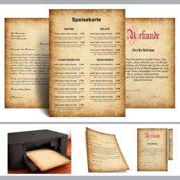 RUSTIKAL Briefpapier Altes Papier Vintage ELEGANT 100 Blatt Briefpapier, DIN LANG (105x210 mm) Hoch, DLE-4044-100