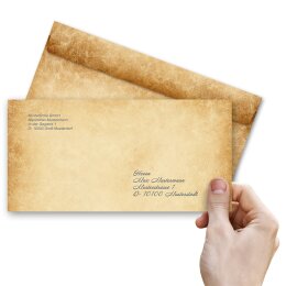 Briefumschläge RUSTIKAL - 10 Stück DIN LANG (ohne Fenster)