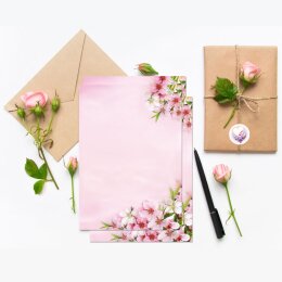 Stickerbögen HERZ MIT LILA ORCHIDEEN - 10 Bögen mit 140 Sticker