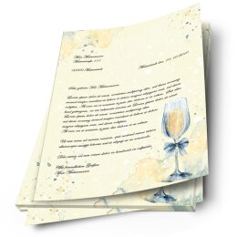 SEKTEMPFANG Briefpapier Einladung ELEGANT 50 Blatt Briefpapier, DIN A4 (210x297 mm), A4E-4045-50