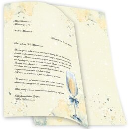 Briefpapier - Motiv SEKTEMPFANG | Besondere Anlässe | Hochwertiges DIN A4 Briefpapier - 250 Blatt | 90 g/m² | beidseitig bedruckt | Online bestellen!