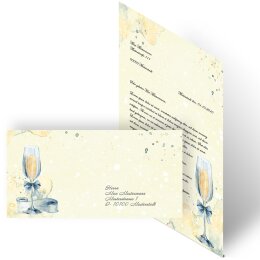 Briefpapier Set SEKTEMPFANG - 20-tlg. DL (ohne Fenster)
