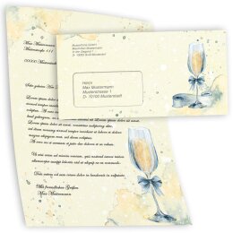 Briefpapier Set SEKTEMPFANG - 40-tlg. DL (mit Fenster)