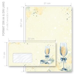 Briefpapier Set SEKTEMPFANG - 40-tlg. DL (mit Fenster)
