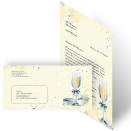 Briefpapier Set SEKTEMPFANG - 40-tlg. DL (mit Fenster)
