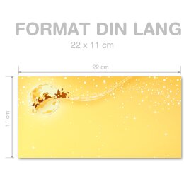 FESTLICHE WÜNSCHE Briefumschläge  CLASSIC 25 Briefumschläge (ohne Fenster), DIN LANG (220x110 mm), DLOF-8320-25
