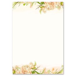 Briefpapier PFINGSTROSEN - DIN A4 Format 20 Blatt Blumen...