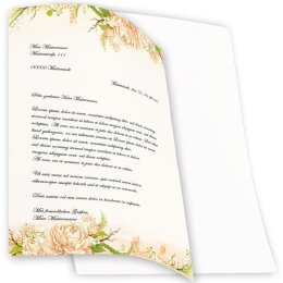 Briefpapier PFINGSTROSEN - DIN A4 Format 50 Blatt