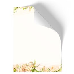Briefpapier - Motiv PFINGSTROSEN | Blumen & Blüten | Hochwertiges DIN A4 Briefpapier - 100 Blatt | 90 g/m² | einseitig bedruckt | Online bestellen!