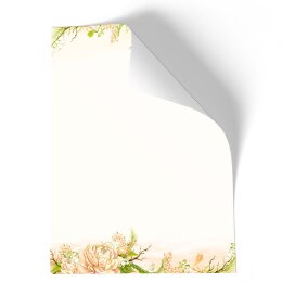 Briefpapier - Motiv PFINGSTROSEN | Blumen & Blüten | Hochwertiges DIN A4 Briefpapier - 250 Blatt | 90 g/m² | einseitig bedruckt | Online bestellen!