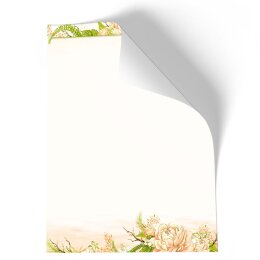 Briefpapier - Motiv PFINGSTROSEN | Blumen & Blüten | Hochwertiges DIN A5 Briefpapier - 100 Blatt | 90 g/m² | einseitig bedruckt | Online bestellen!