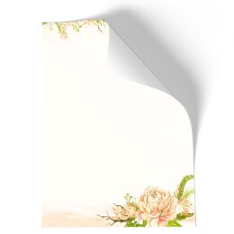 Briefpapier - Motiv PFINGSTROSEN | Blumen & Blüten | Hochwertiges DIN A6 Briefpapier - 100 Blatt | 90 g/m² | einseitig bedruckt | Online bestellen!