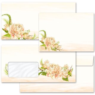 Briefumschläge PFINGSTROSEN Blumen & Blüten, Rosenmotiv, Paper-Media