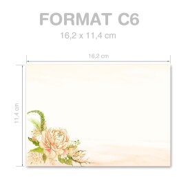 Motiv-Briefumschläge Blumen & Blüten, PFINGSTROSEN 10 Briefumschläge - DIN C6 (162x114 mm) | selbstklebend | Online bestellen! | Paper-Media