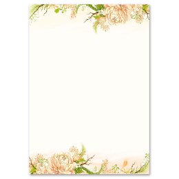Motiv-Briefpapier-Sets Blumen & Blüten, PFINGSTROSEN Briefpapier Set, 20 tlg. - DIN A4 & DIN LANG im Set. | Online bestellen! | Paper-Media