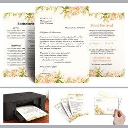 Briefpapier Set PFINGSTROSEN - 20-tlg. DL (ohne Fenster)