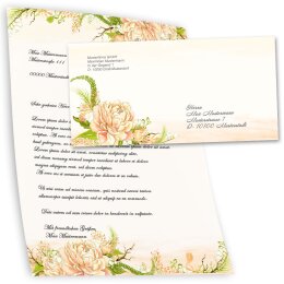 Briefpapier Set PFINGSTROSEN - 40-tlg. DL (ohne Fenster)