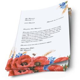 Briefpapier FELDBLUMEN - DIN A4 Format 20 Blatt